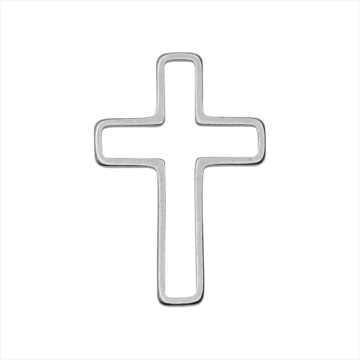 Beadable Open Frame Link, Cross 25x17.5mm, Stainless Steel (4 Pieces)