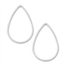 Beadable Open Frame Link, Teardrop 25.5x17mm, Stainless Steel (4 Pieces)