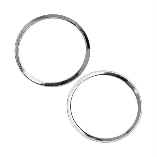 Beadable Open Frame Link, Concave Circle 25mm, Stainless Steel (4 Pieces)