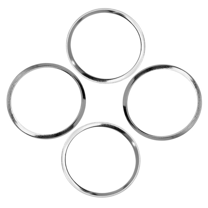 Beadable Open Frame Link, Concave Circle 25mm, Stainless Steel (4 Pieces)