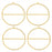Beadable Open Wire Frame for Earrings or Pendants, Split Circle 40.5x38mm, Brass (4 Pieces)