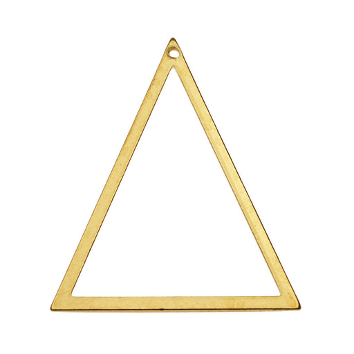 Beadable Open Wire Frame for Earrings or Pendants, Triangle 36.5x31mm, Brass (4 Pieces)