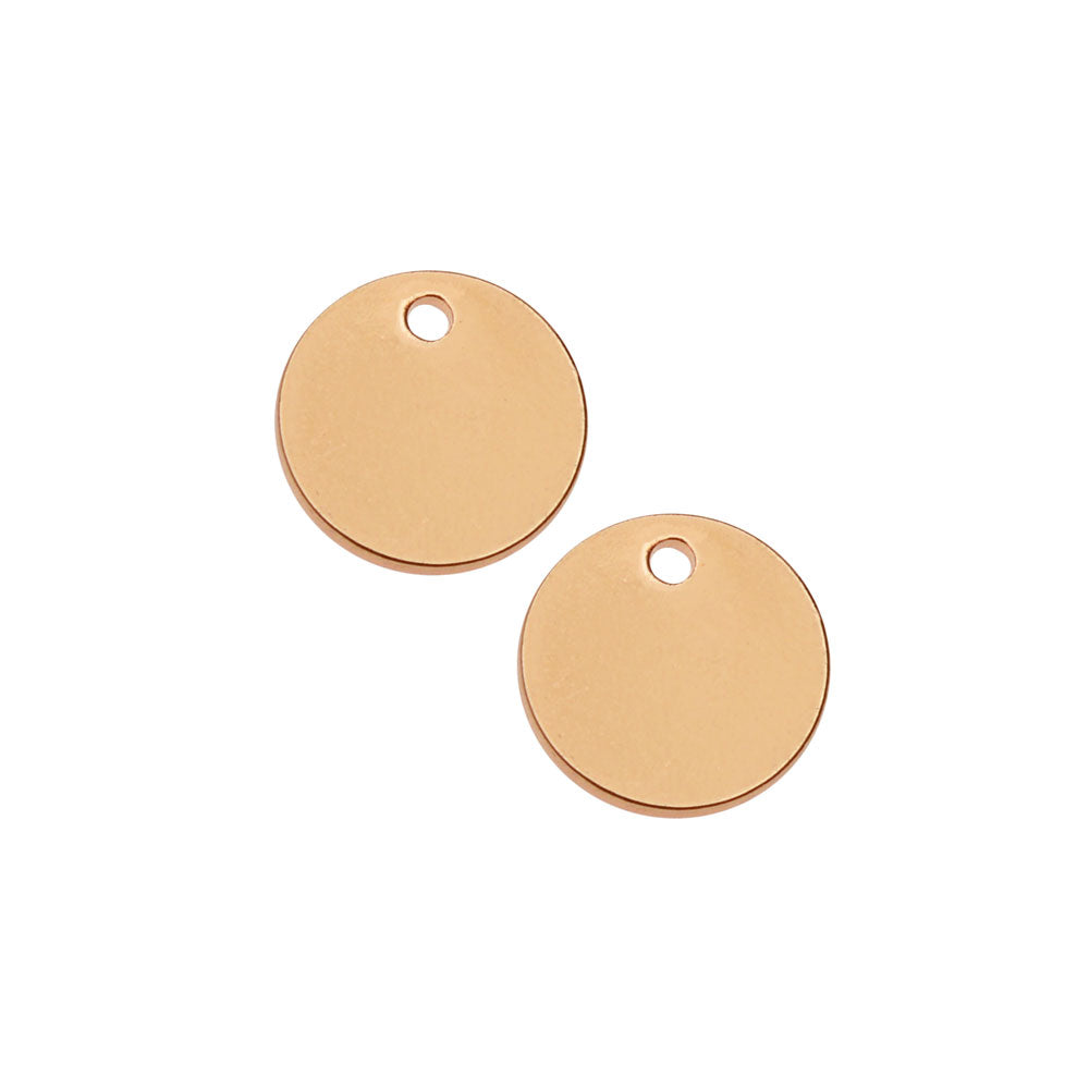 Round Charm, 10mm, Gold Plated (4 Pieces)