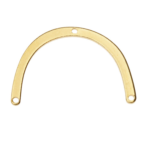 Metal Connector Link,  Semi-Circle with 3 Punched Holes 20x29.5mm, Brass (4 Pieces)