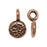 Metal Charm, Hammered Full Moon 10.5x6.5mm, Antiqued Copper Plated, By TierraCast (2 Pieces)