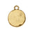 Flat Tag Charm, Small Hammered Circle 17x13.5mm, Antiqued Gold, by Nunn Design (1 Piece)