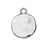 Flat Tag Charm, Small Hammered Circle 17x13.5mm, Antiqued Silver, by Nunn Design (1 Piece)
