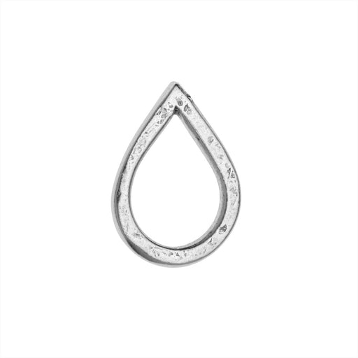 Open Frame, Hammered Mini Drop 19.5x14mm, Antiqued Silver, by Nunn Design (1 Piece)