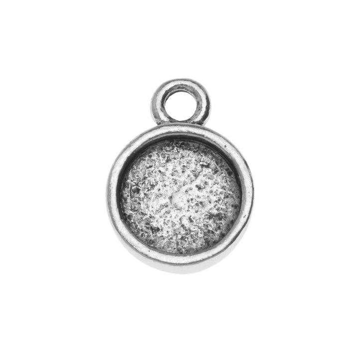 Bezel Pendant, Circle 14.5x10.5mm, Antiqued Silver, by Nunn Design (1 Piece)
