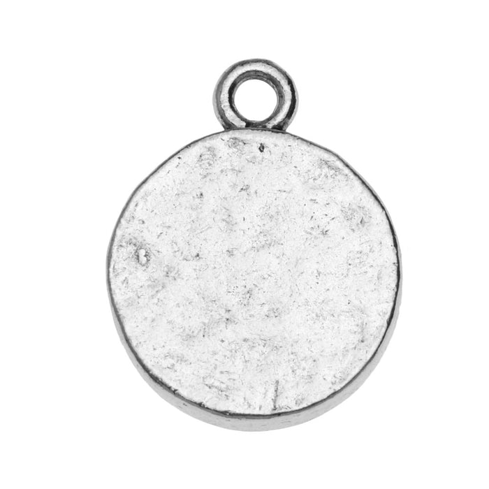 Bezel Pendant, Circle 20x15mm, Antiqued Silver, by Nunn Design (1 Piece)