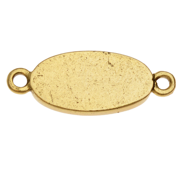 Bezel Pendant Link, Oval 23.5x9mm, Antiqued Gold, by Nunn Design (1 Piece)