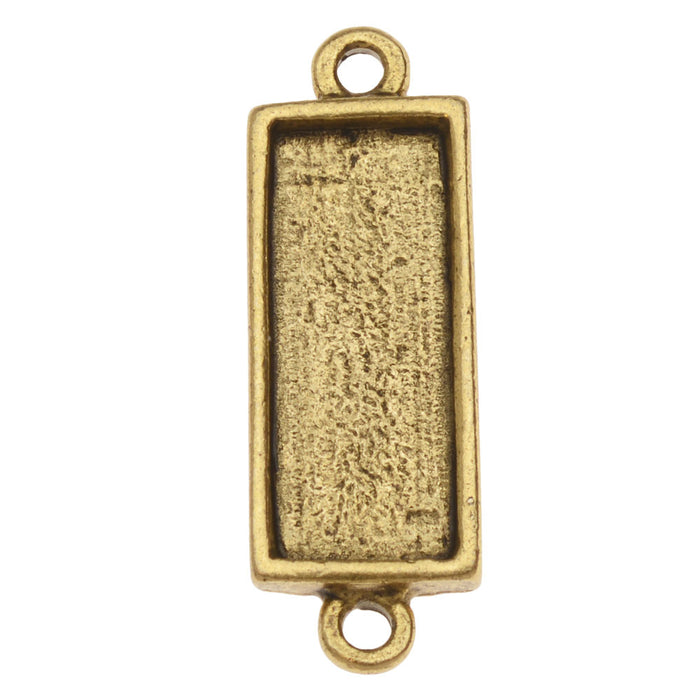 Bezel Pendant Link, Rectangle 24.5x8mm, Antiqued Gold, by Nunn Design (1 Piece)