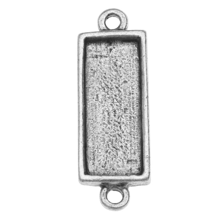 Bezel Pendant Link, Rectangle 24.5x8mm, Antiqued Silver, by Nunn Design (1 Piece)