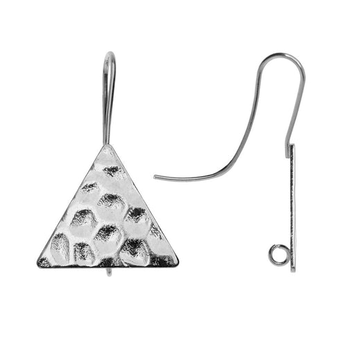 Earring Findings, Triangle with Loop 30mm, Platinum Tone (2 Pairs)