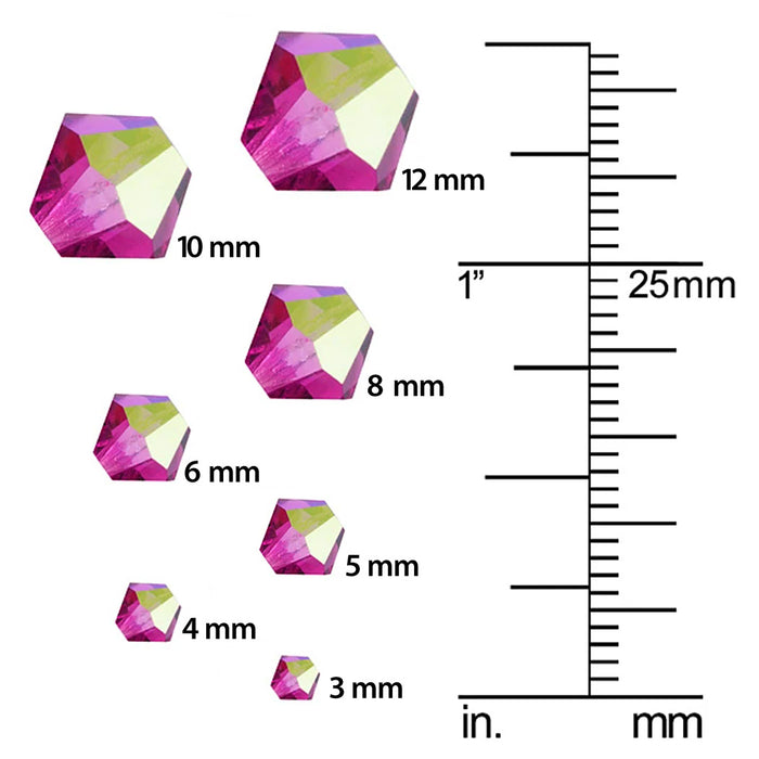Preciosa Czech Crystal, Bicone Bead 5mm, Aquamarine AB (32 Pieces)