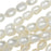 Cultured Pearl Beads, Oval Rice 6-8mm, Iridescent White (15.5 Inch Strand)