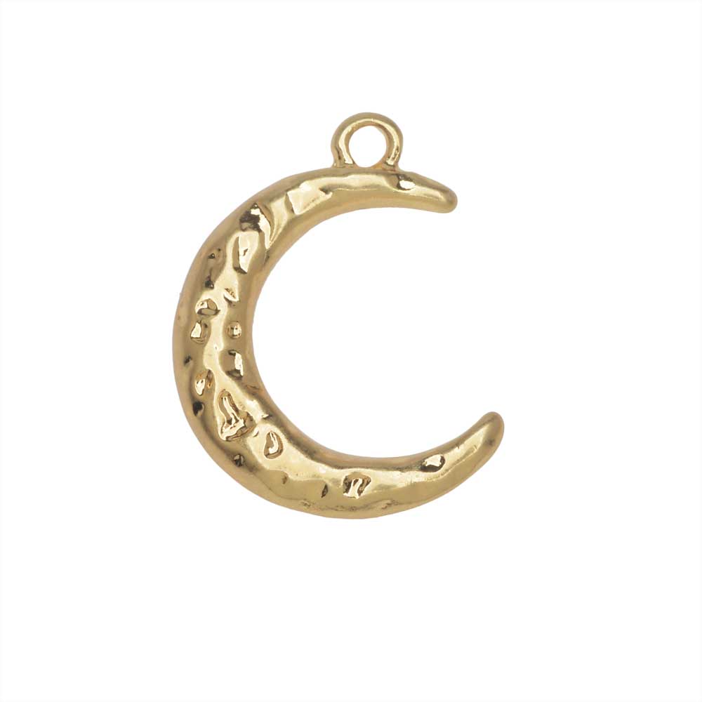 Zola Elements Pendant, Hammered Crescent Moon 23mm, Satin Gold Tone (1 Piece)