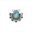 Zola Elements Pendant Link, Flower Petals with Turquoise Resin 13mm, Antiqued Silver Tone (1 Piece)