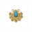 Zola Elements Pendant Link, Flower Petals with Turquoise Resin Drop 13mm, Satin Gold Tone (1 Piece)