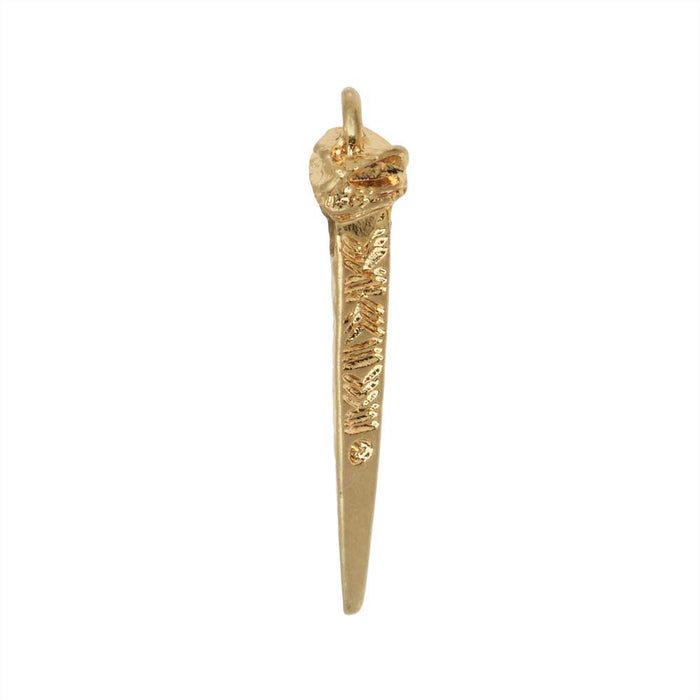 Zola Elements Pendant, Carved Spike Drop 30.5mm, Satin Gold Tone (1 Piece)