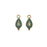 Zola Elements Charm, Beaded Teardrop 7x15mm, Antiqued Gold Toned/Turquoise (2 Pieces)