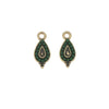 Zola Elements Charm, Evergreen Teardrop 7x15mm, Antiqued Gold Tone (2 Pieces)