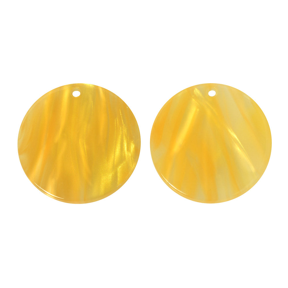 Zola Elements Acetate Pendant, Coin 20mm, Honeycomb (2 Pieces)