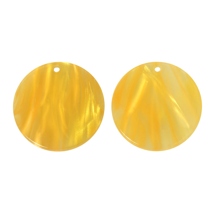 Zola Elements Acetate Pendant, Coin 20mm, Honeycomb (2 Pieces)