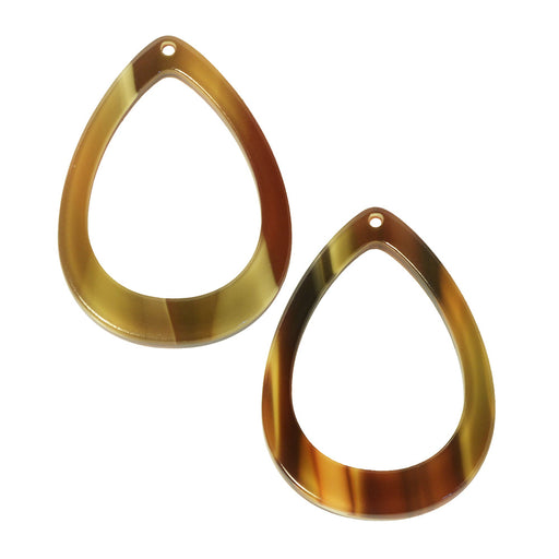 Zola Elements Acetate Pendant, Drop 22x31mm, Brown Sugar (2 Pieces)