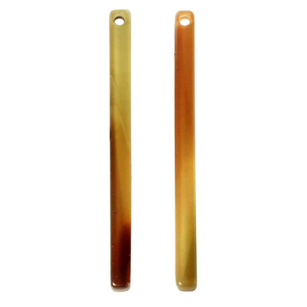 Zola Elements Acetate Pendant, Bar Drop 3x39mm, Brown Sugar (2 Pieces)