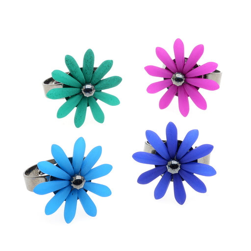 Retired - Dear Daisy Ring Set in Dark Neons