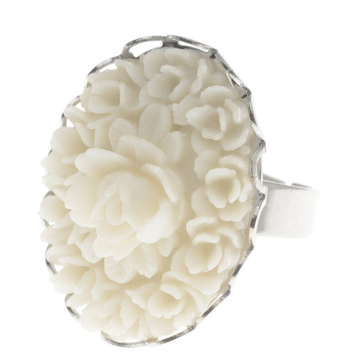 Retired - White Camelia Ring