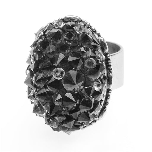 Retired - Jet Black Faux Druzy Ring