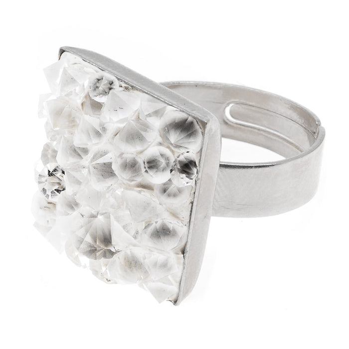 Retired - Faux White Druzy Crystal Ring