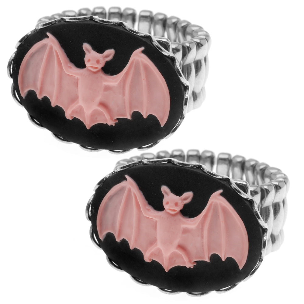Retired - Set of 2 Bat Cameo Rings — Beadaholique