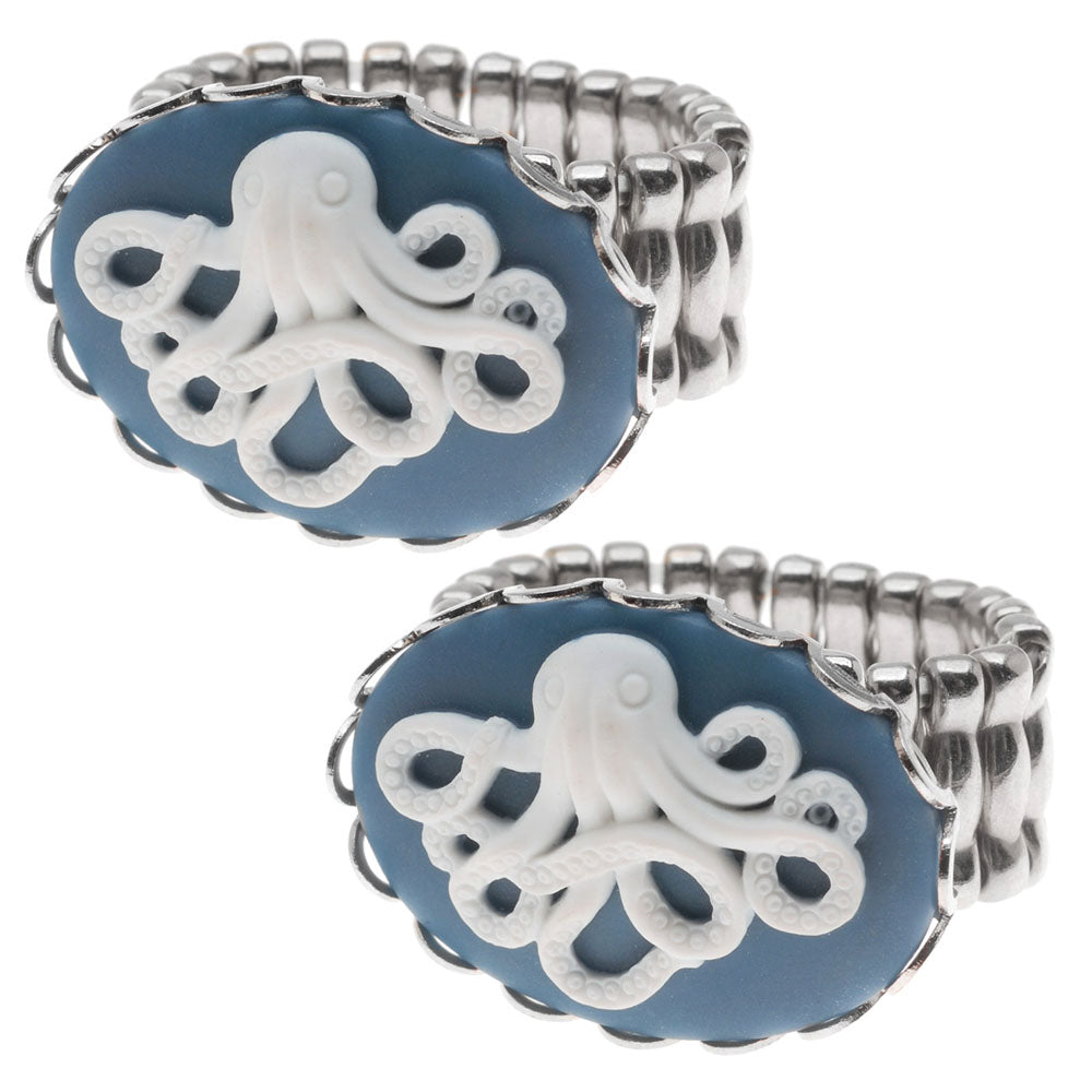 Retired - Set of 2 Octopus Cameo Rings