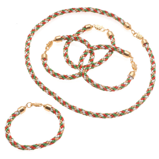 Retired - Christmas Kumihimo 5 Projects: Necklace and Bracelets Kit