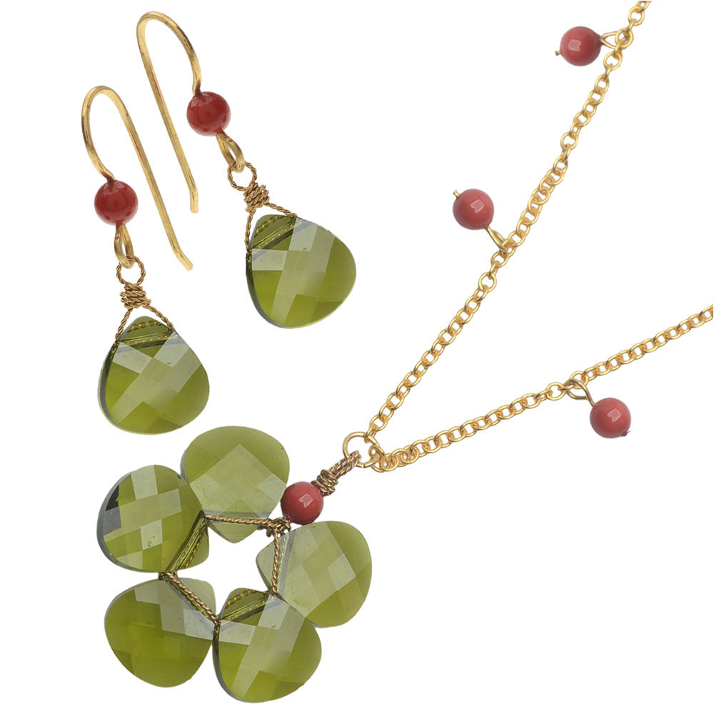 Retired - Olivine Wreath Necklace and Earring Set