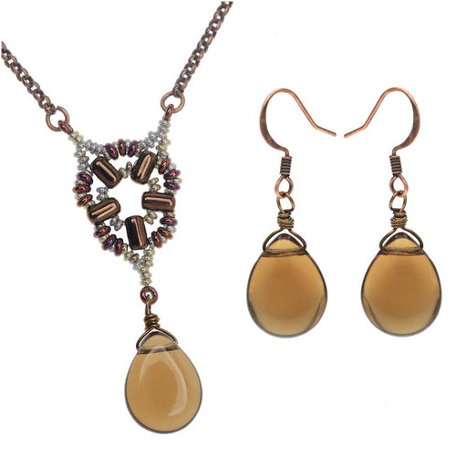 Retired - Byzantine Window Necklace and Earring Set in Smoky Topaz