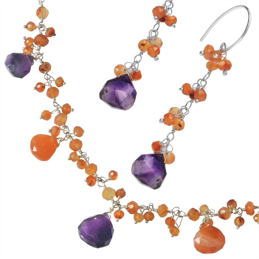Luxe Gemstone Necklace and Earring Set