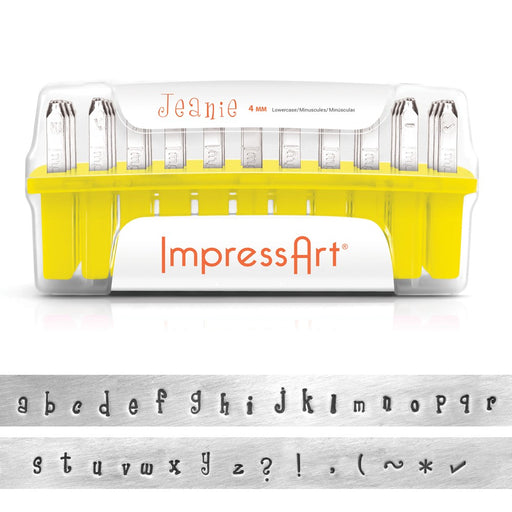 ImpressArt 33-Piece Lowercase Alphabet Stamps "Jeanie" 4mm - 1 Set