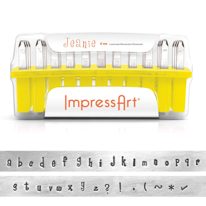 ImpressArt 33-Piece Lowercase Alphabet Stamps "Jeanie" 4mm - 1 Set