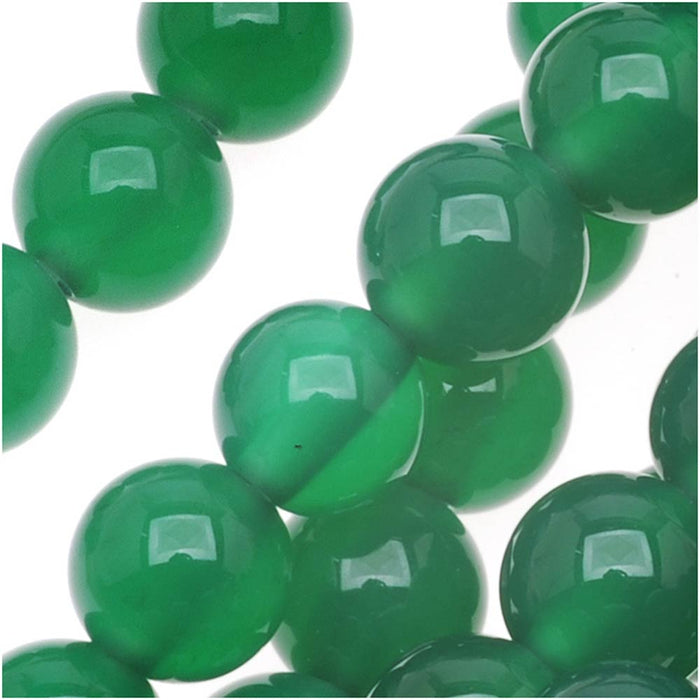 Gemstone Beads, Agate, Round 6mm, Green (15 Inch Strand)