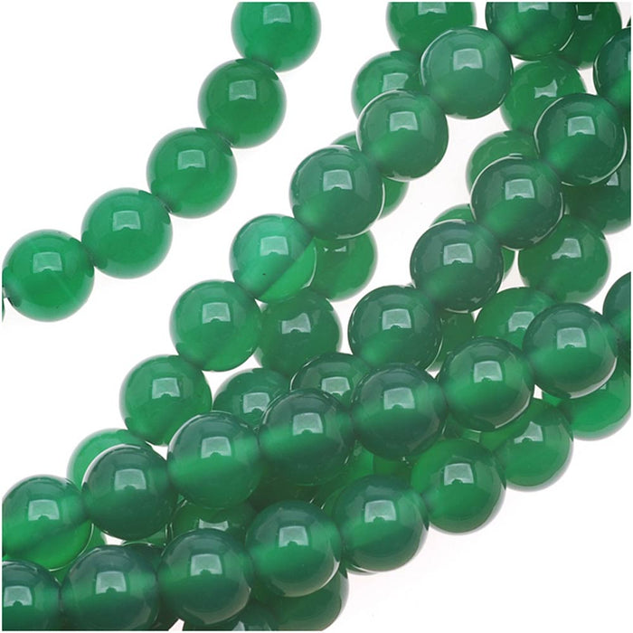 Gemstone Beads, Agate, Round 6mm, Green (15 Inch Strand)