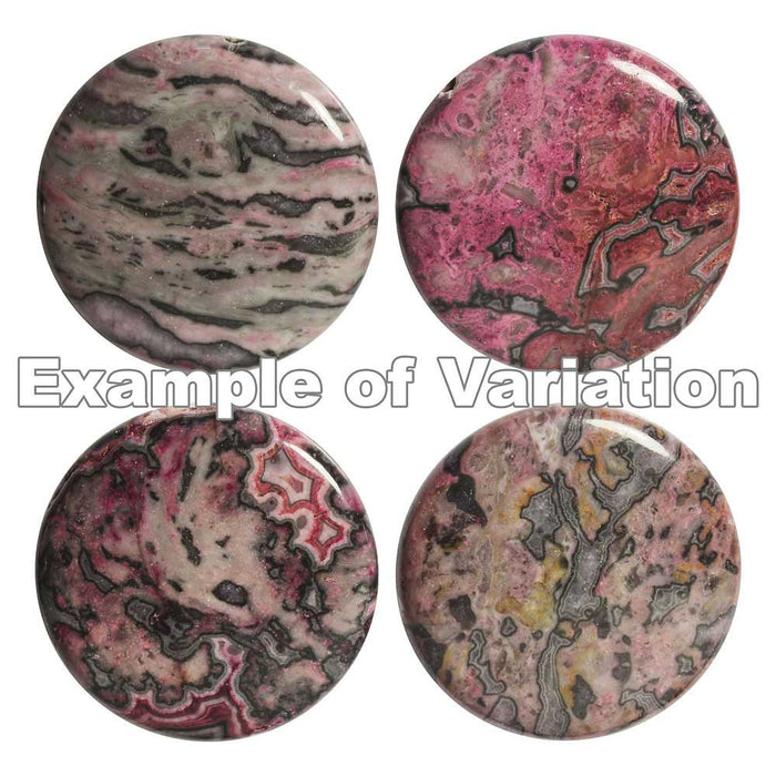 Gemstone Beads, Laguna Lace Agate, D, Coin 25mm, Red Pink (4 Pieces)