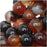 Gemstone Beads, Botswana Agate, Round 6mm, Dark Brown and Orange (14.5 Inch Strand)