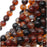 Gemstone Beads, Botswana Agate, Round 6mm, Dark Brown and Orange (14.5 Inch Strand)