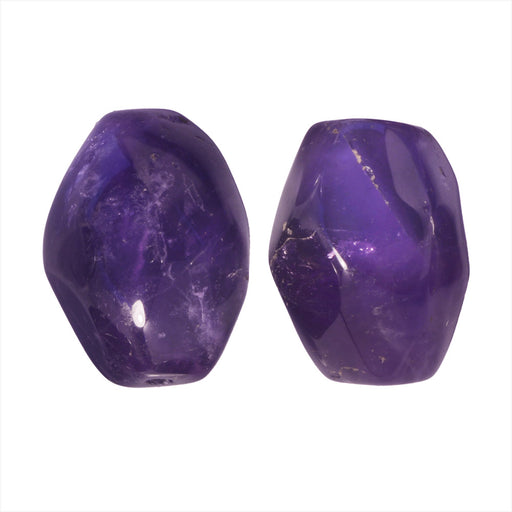 Gemstone Beads, Amethyst, Smooth Nugget 12-17mm, Purple (10 Pieces)