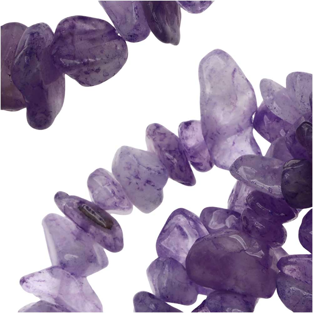 Gemstone Beads, Amethyst, Chips 6-12mm, Purple (36 Inch Strand)