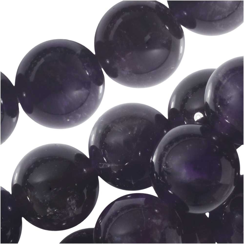 Dakota Stones Gemstone Beads, Purple Amethyst, Round 10mm (8 Inch Strand)